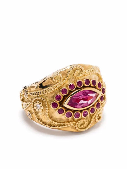 Bague Cachemire en 18ct ornée de diamants et rubis - Aurelie Bidermann - Modalova