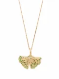 Aurelie Bidermann 18kt yellow gold Gingko tsavorite necklace