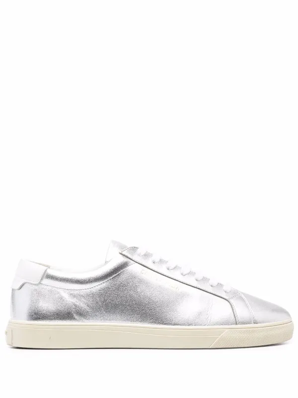 Saint Laurent Andy leather sneakers women Leather Leather Rubber 36 Silver