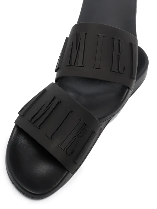 AMIRI logo-debossed open-toe Slides - Farfetch