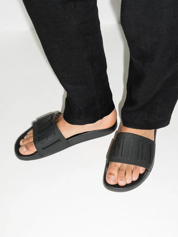 AMIRI logo-debossed open-toe Slides - Farfetch