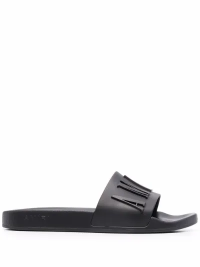 logo-debossed open-toe slides | AMIRI 