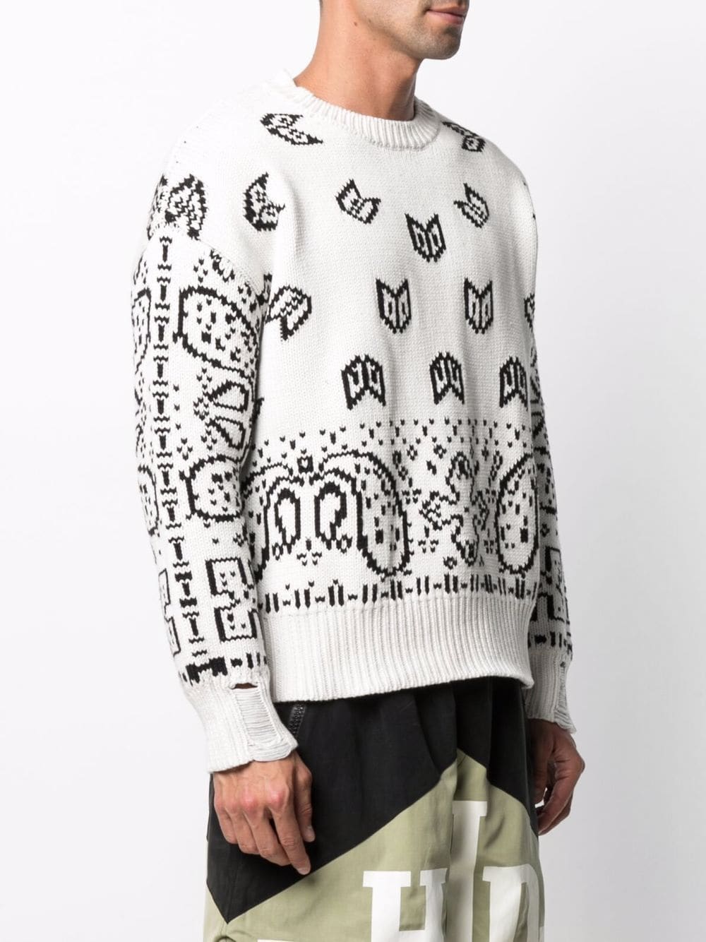 Shop Rhude Paisley-print Cotton Jumper In Weiss