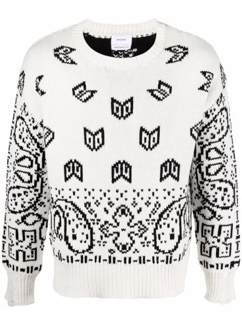 RHUDE suéter con motivo de cachemira