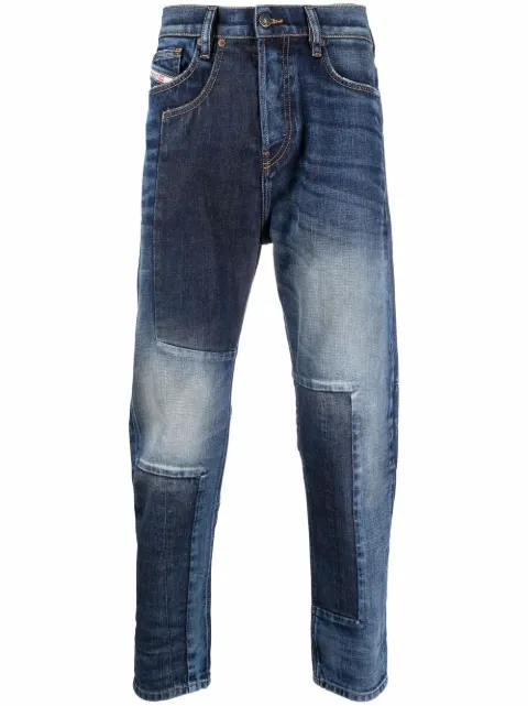 Diesel patchwork straight-leg jeans