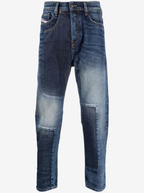 Diesel patchwork straight-leg jeans