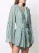 Sabina Musayev leaf-print silk playsuit