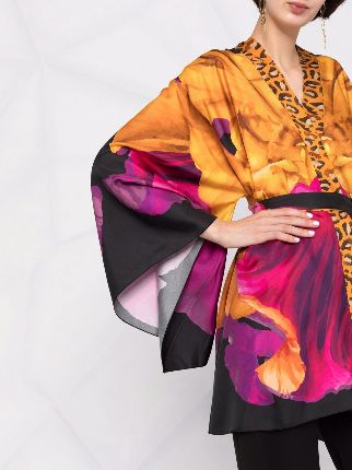 Kyoto abstract-print kimono top展示图