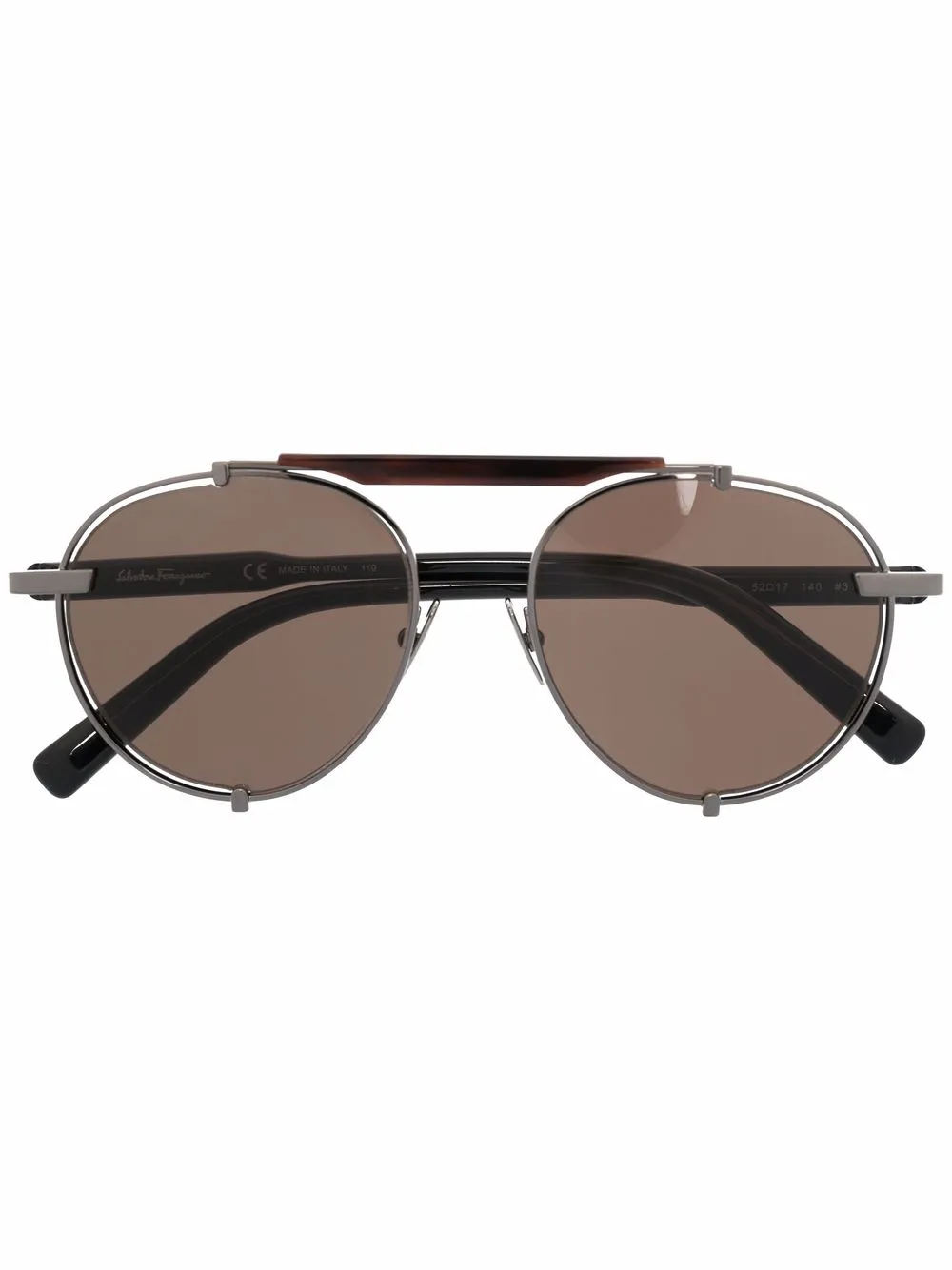 фото Salvatore ferragamo eyewear солнцезащитные очки-авиаторы с затемненными линзами