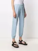 Sprwmn cropped logo-print track trousers