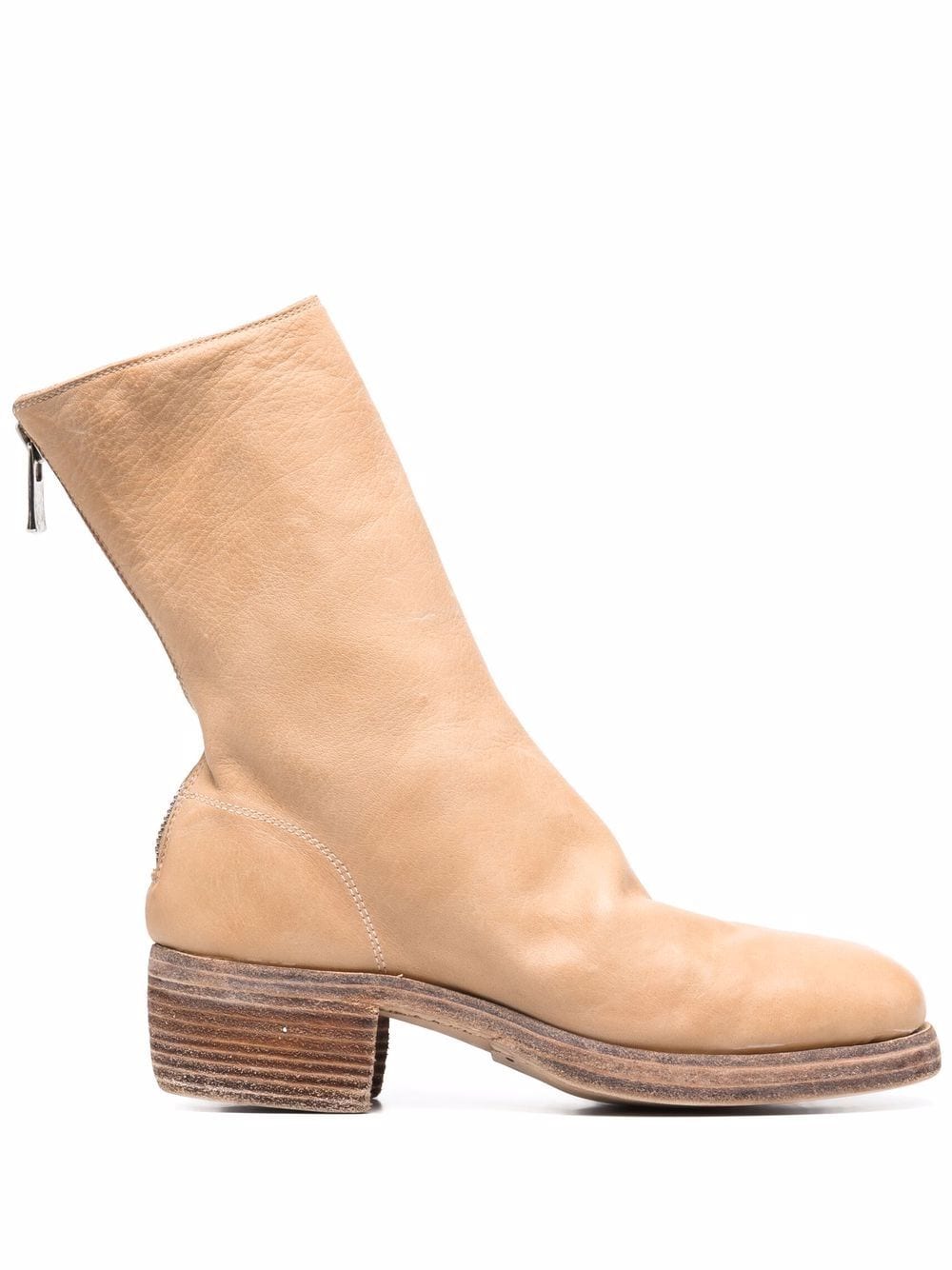 Guidi High Leather Ankle Boots In Nude