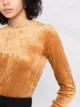 Baserange Blusa mangas longas de veludo