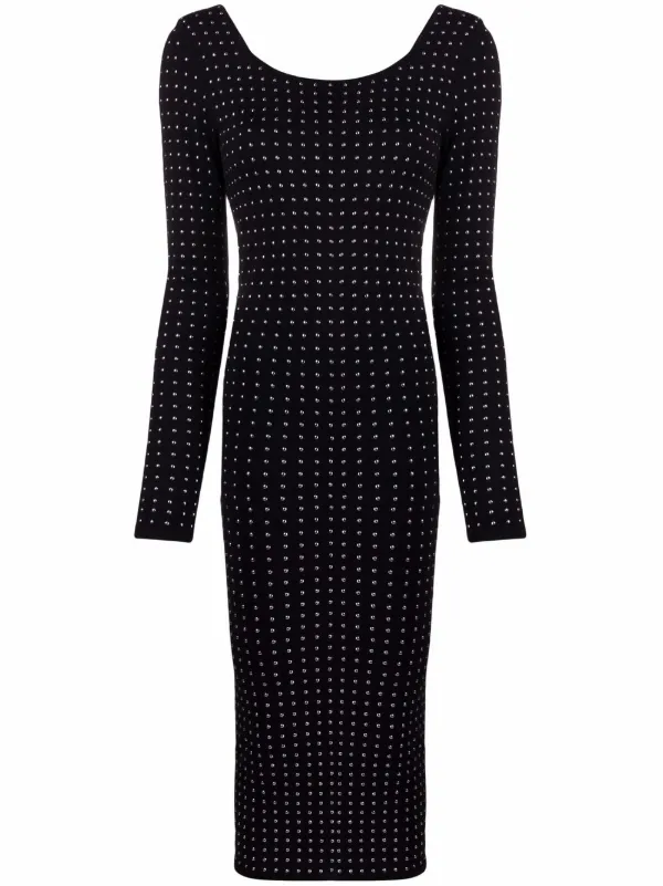 long sleeve studded dress