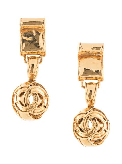 CHANEL Pre-Owned 1994 CC dangling clip-on earrings