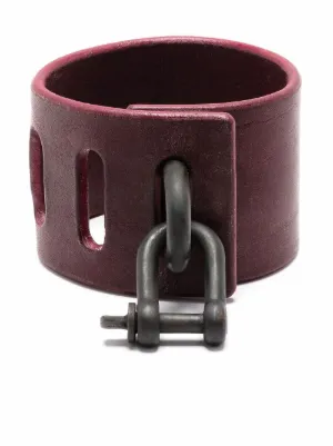 Parts Of Four Box Lock Leather Brass Bracelet | Black | FARFETCH BH