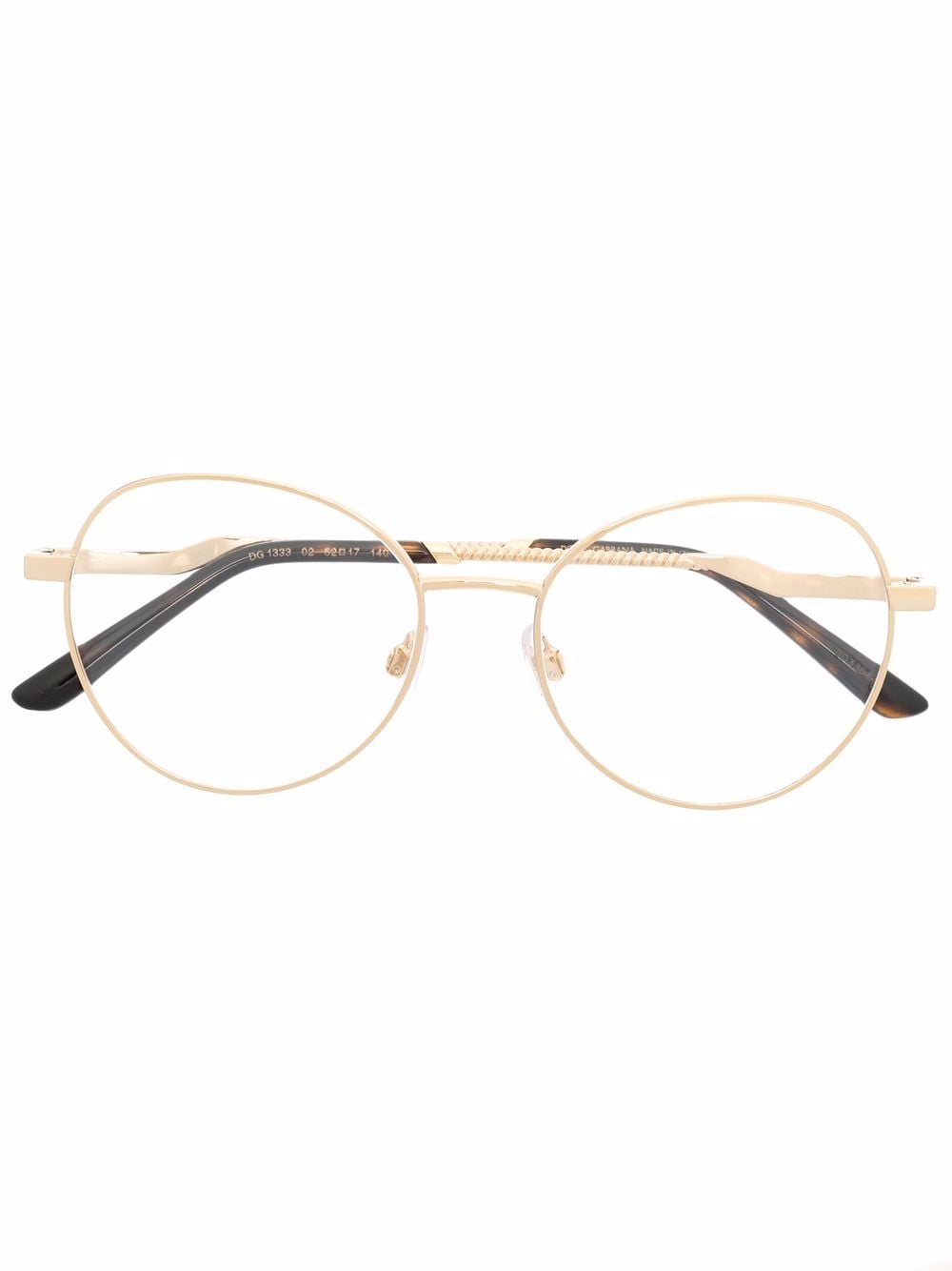 Dolce & Gabbana Round-frame Glasses In Gold