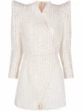 Balmain structured-shoulder minidress - White