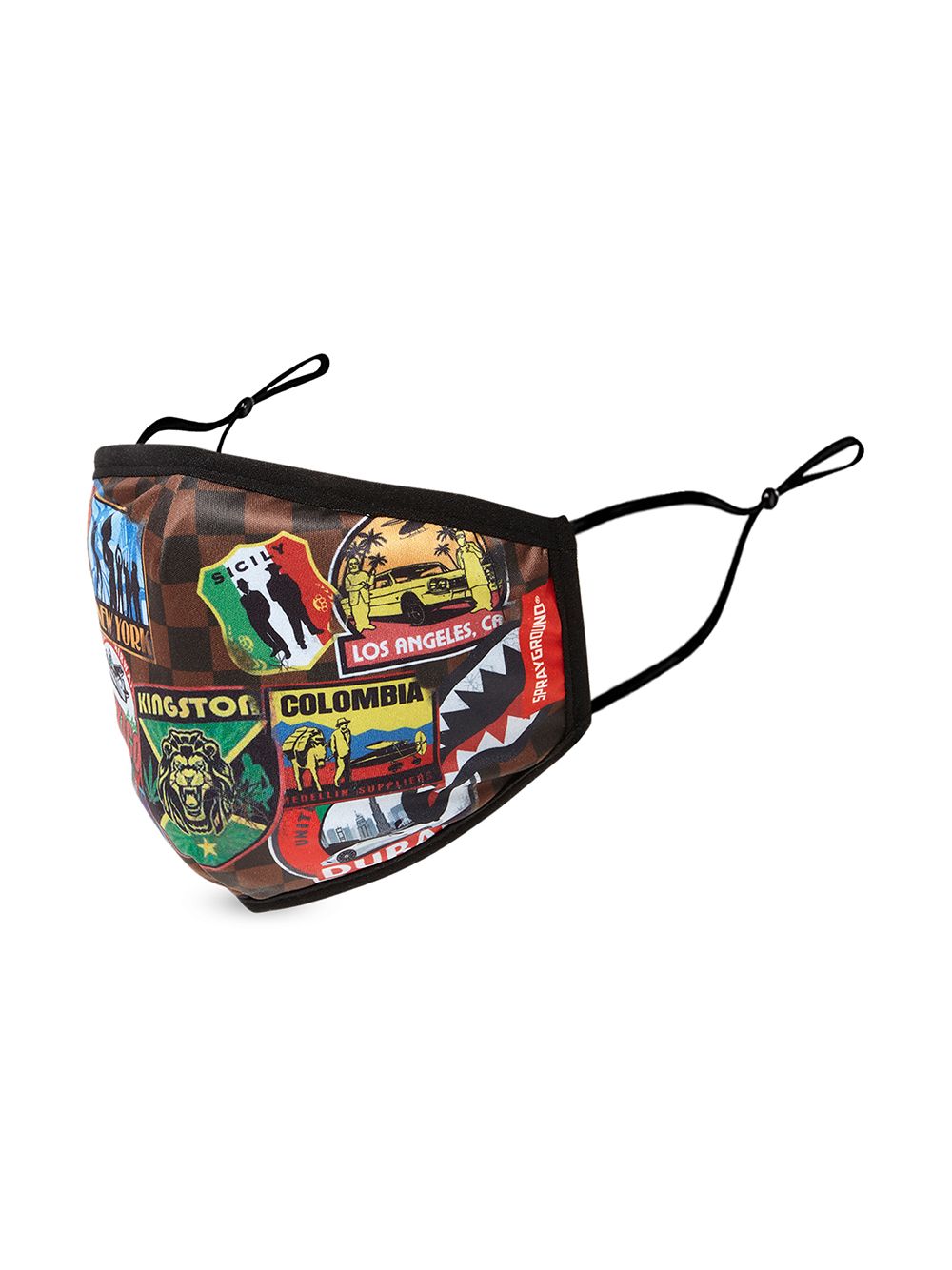 Shop Sprayground Kid Badge-print Face Mask In 黑色