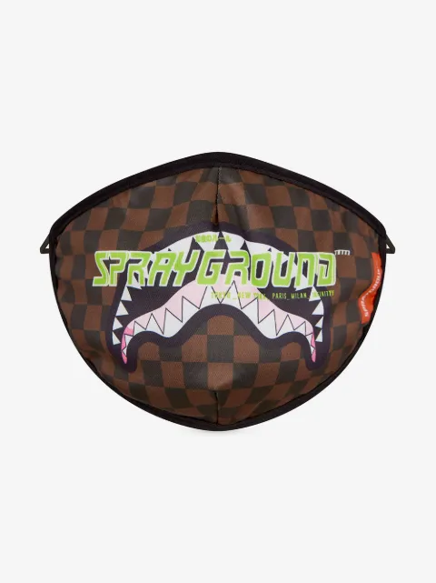 sprayground kid logo印花格纹口罩
