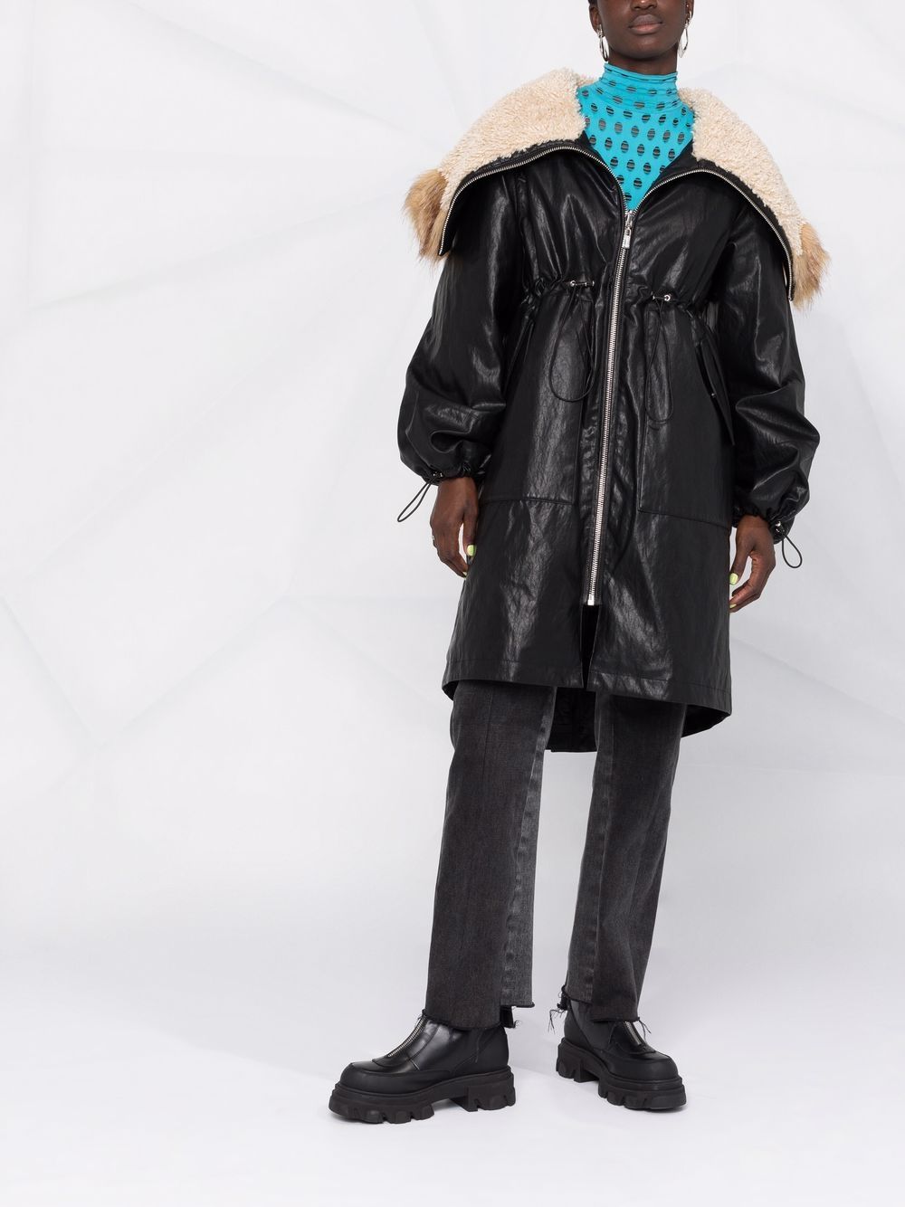 фото Pinko пальто с отделкой из искусственного меха