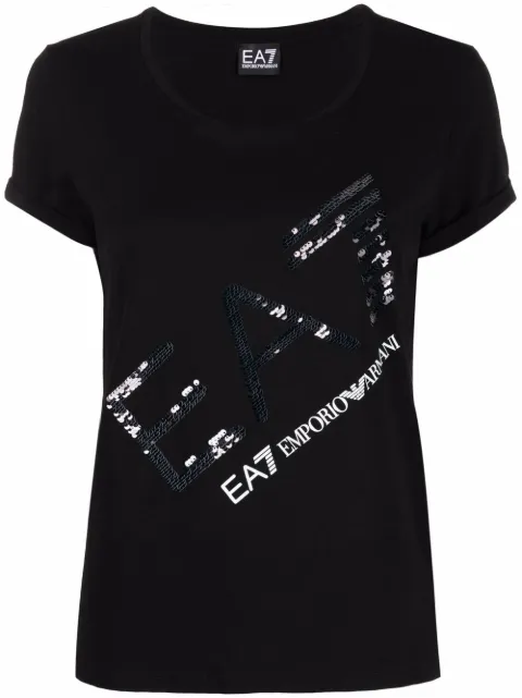 Ea7 Emporio Armani تيشيرت بشعار الماركة ومزين بترتر