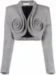 Image 1 of AREA Spiral Crystal Cup cropped blazer