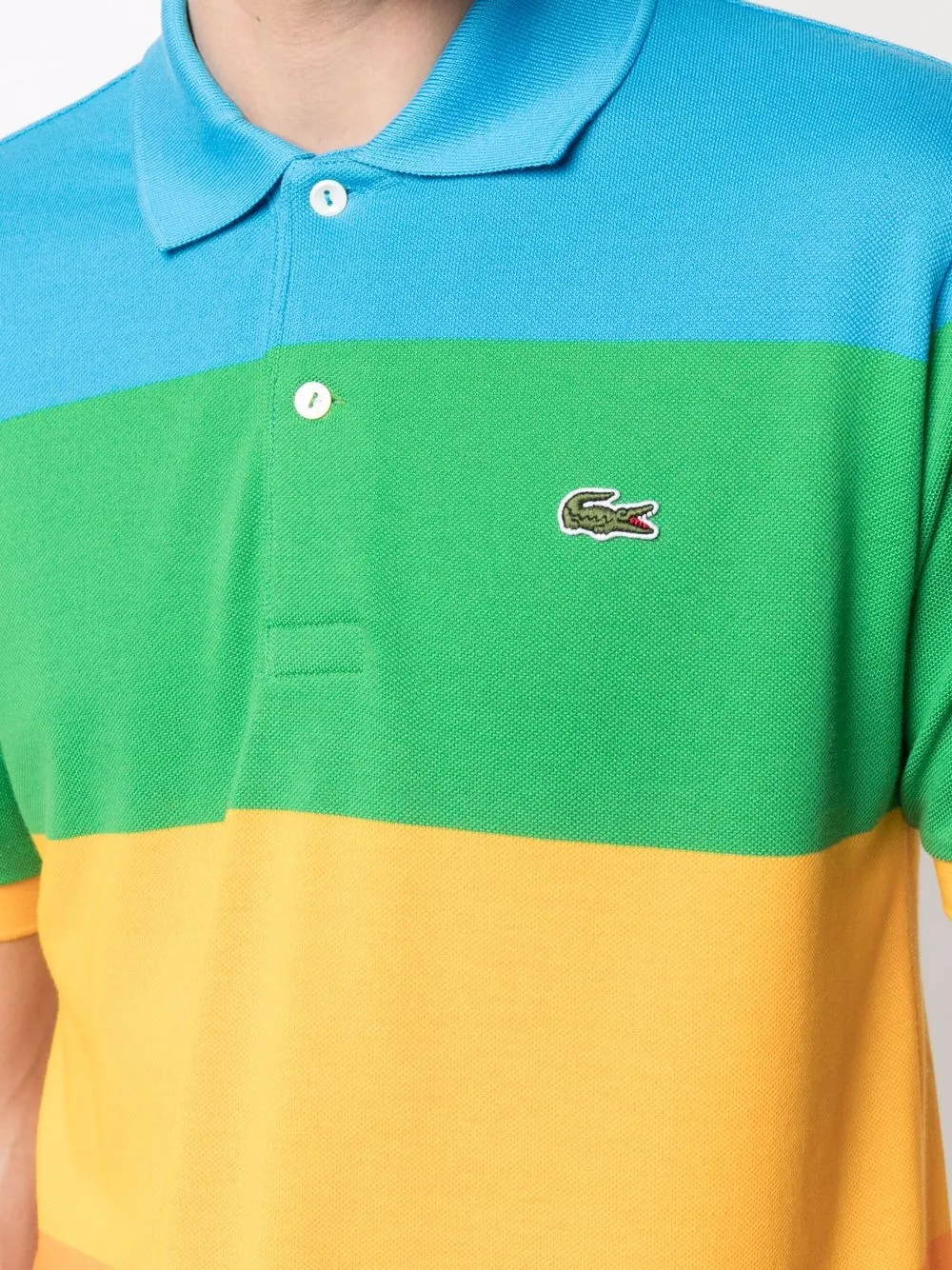 фото Lacoste полосатая рубашка поло в стиле колор-блок