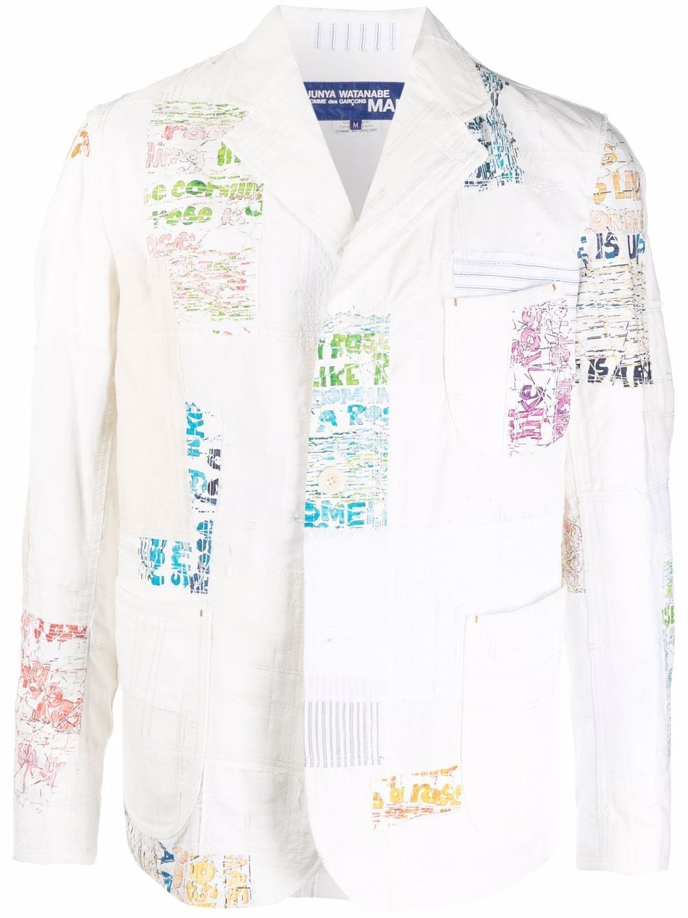 Shop Junya Watanabe Patchwork-detail Blazer In White