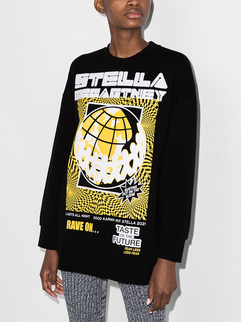 Shop Stella Mccartney Rave Graphic-print Sweatshirt In Schwarz