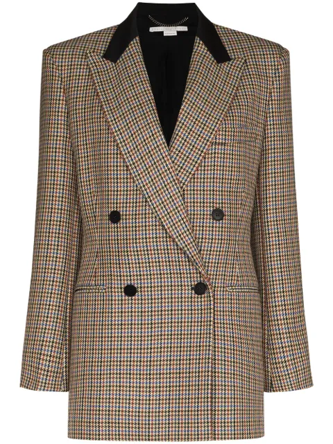 Stella McCartney Blazer com pied-de-poule e abotoamento