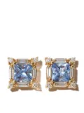 Suzanne Kalan 18K yellow gold sapphire diamond stud earrings