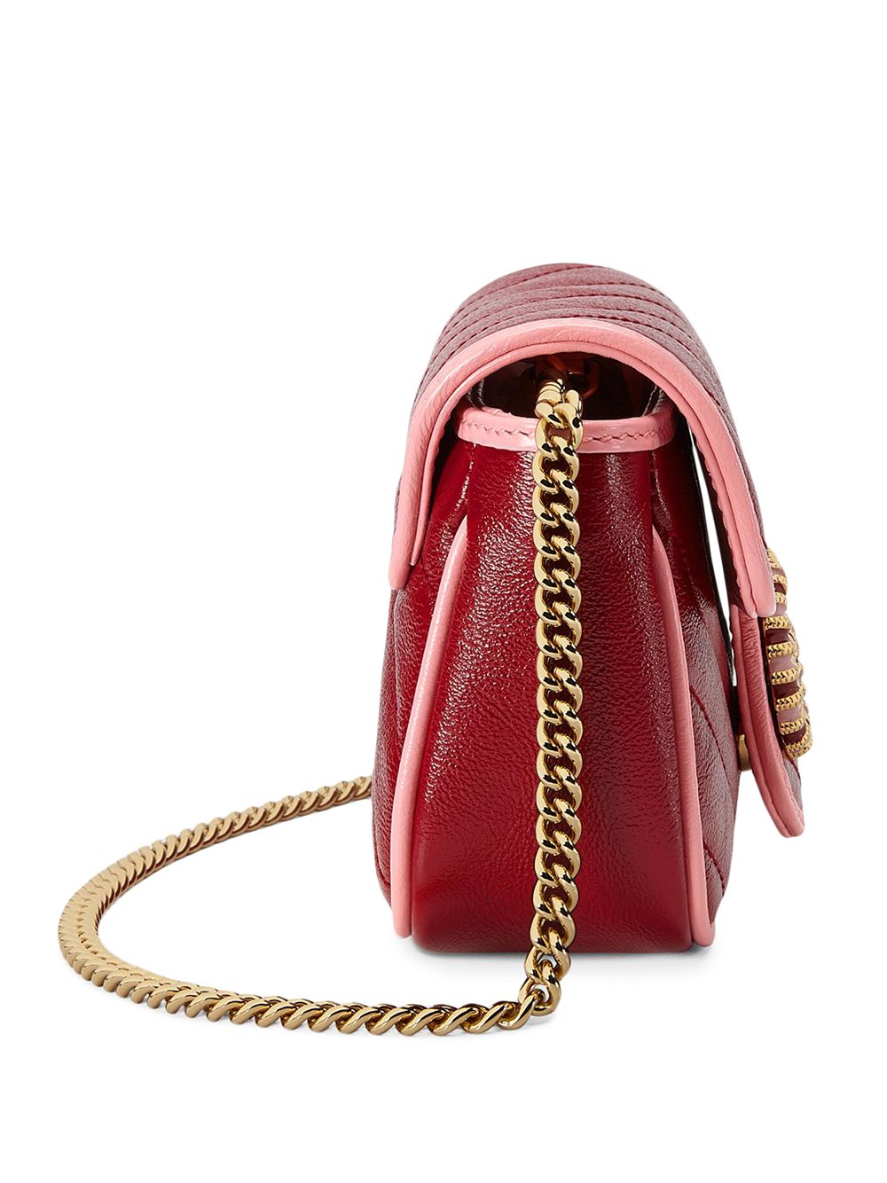 GUCCI GG MARMONT MONOGRAM DIAGONAL SUPER MINI SHOULDER BAG PINK -  CRTBLNCHSHP