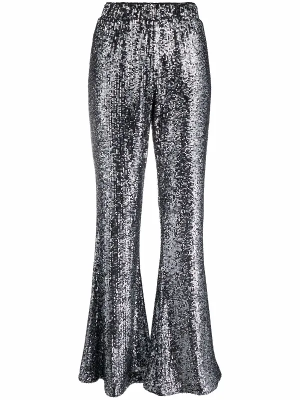 sequin flared trousers