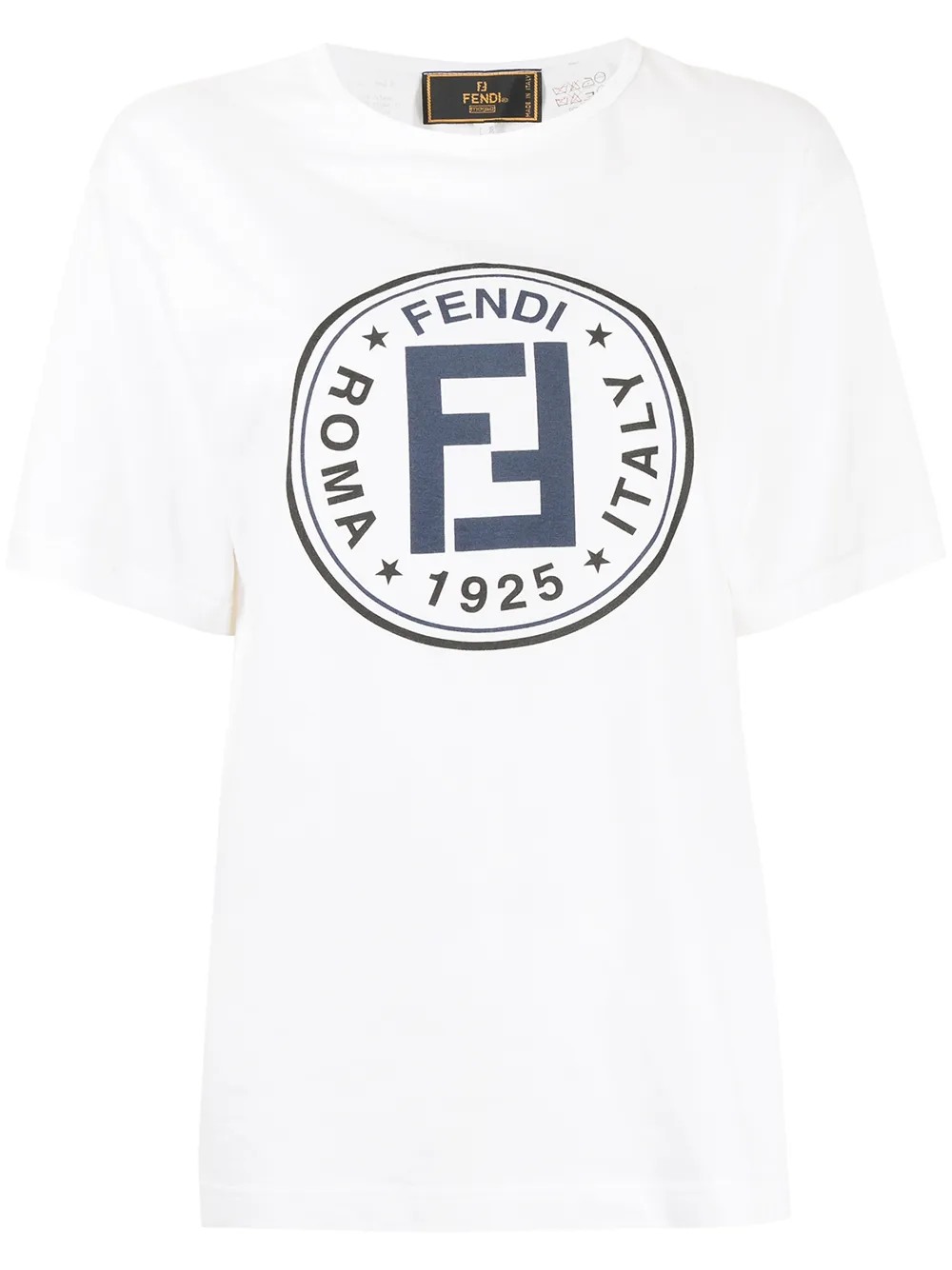 レトロマッチラベル 北欧デザイン 鳥 FENDI ロゴプリント Tシャツ D36