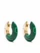 Image 1 of Bottega Veneta gold-plated silver malachite hoop earrings