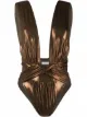 Image 1 of La Reveche Eloee metallic draped swimsuit