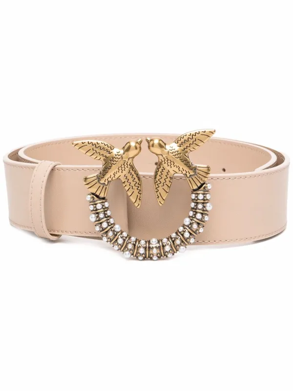 PINKO Love Birds faux-pearl Belt - Farfetch