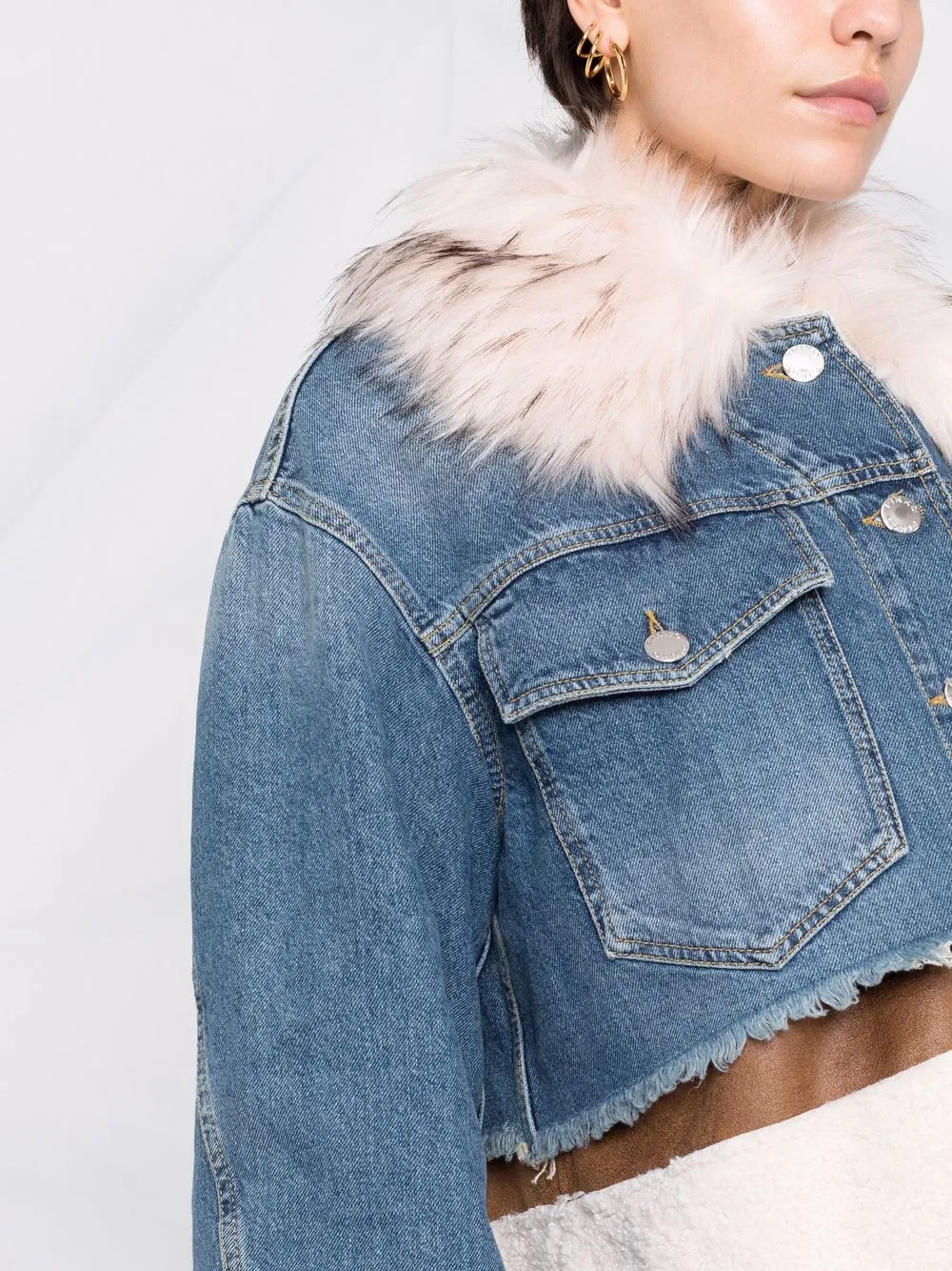 фото Pinko джинсовая куртка с мехом