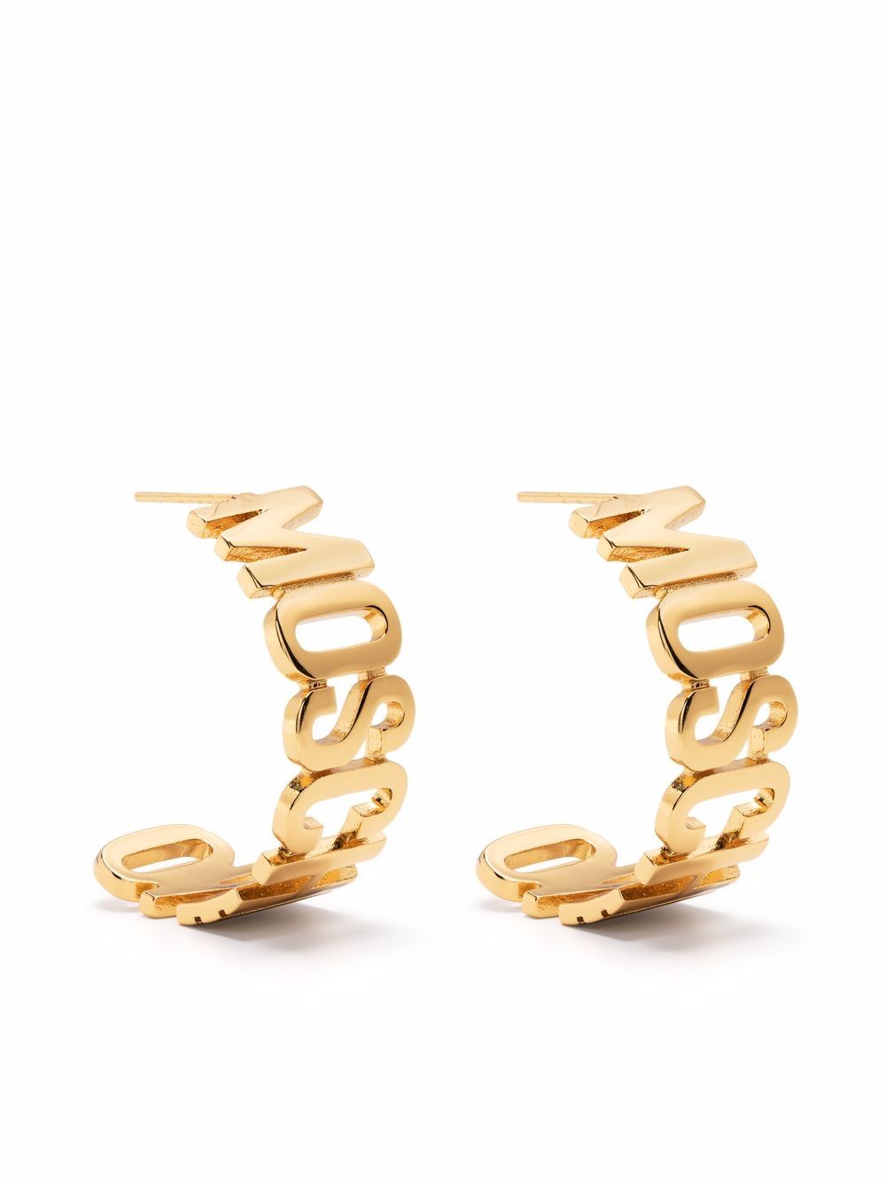 MOSCHINO LOGO-LETTERING HALF-HOOP EARRING