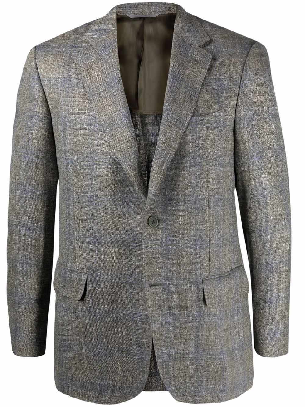 Canali Kids' Check-print Blazer In Green