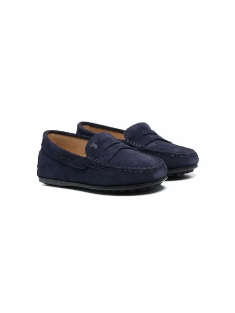 Tod's Kids stitched leather loafers