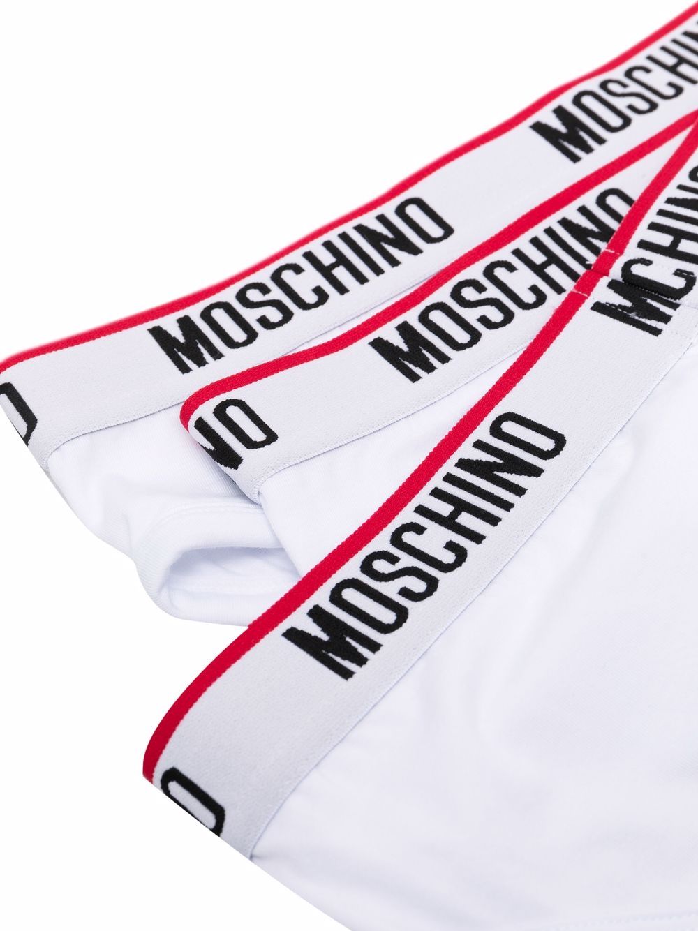 Shop Moschino Logo-waistband Three-pack Briefs In White