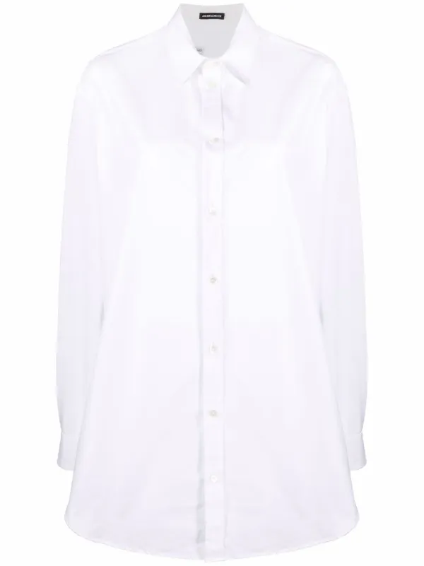 longline button up shirt