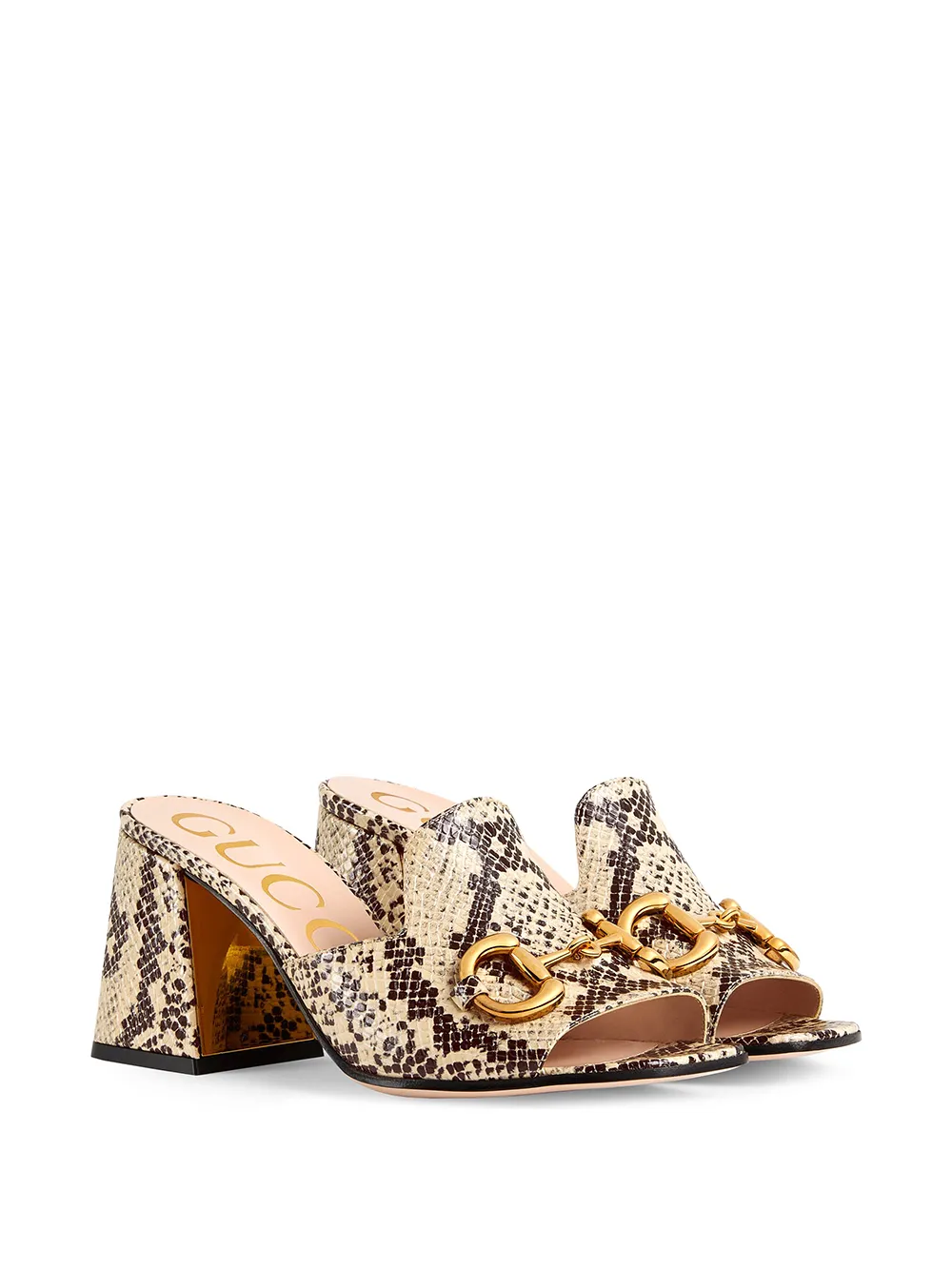 Gucci Horsebit pythonprint Mule Sandals Farfetch