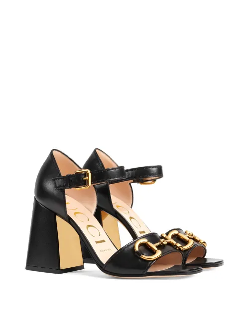 gucci horsebit block heels