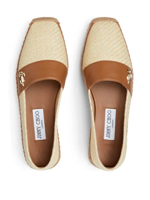 jimmy choo dru embellished woven espadrilles