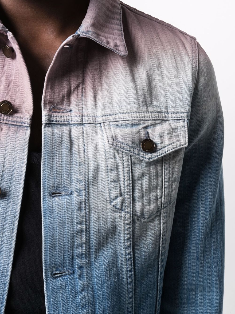 фото Saint laurent джинсовая куртка с эффектом градиента