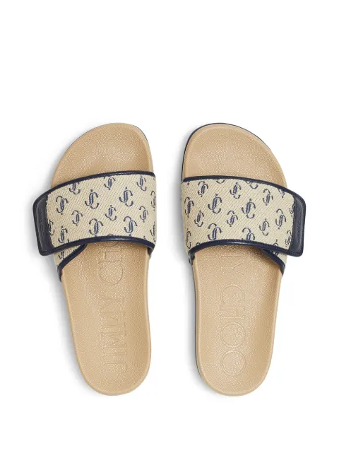 Shop Jimmy Choo Fitz JC monogram slides with Express Delivery - FARFETCH