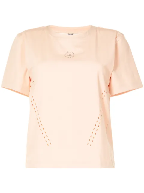 adidas by Stella McCartney logo-print short-sleeve performance top