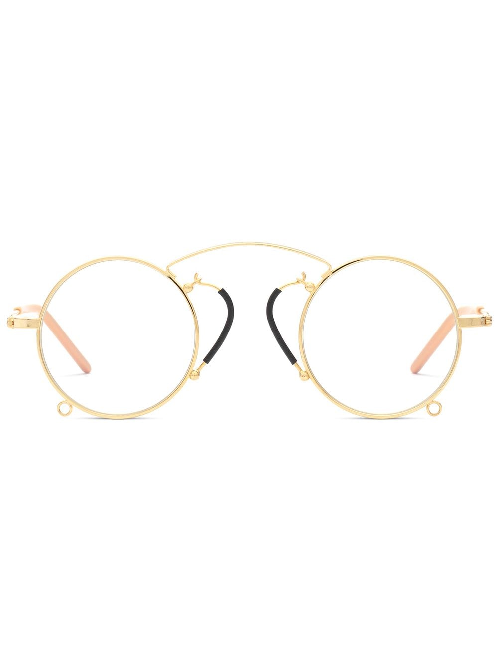 Gucci Pince-nez Round-frame Glasses In Gelb